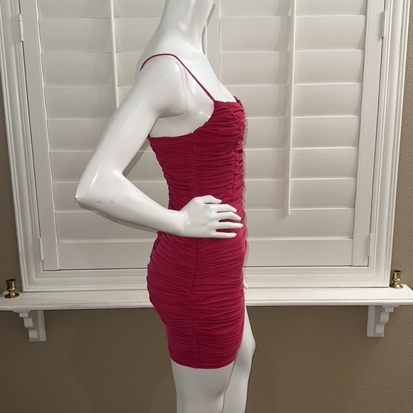 Lulus Here and Wow Hot Pink Ruched Bodycon Mini Dress - Picture 5 of 12